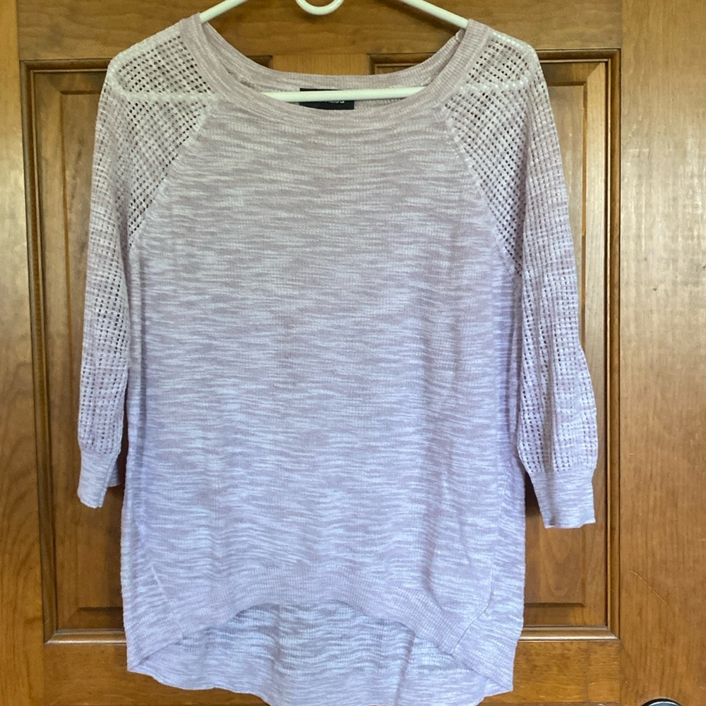 Express Mix Stitch Hi-Lo Sweater, size S, light purple